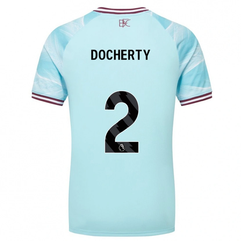 Danxen Herren Charley Docherty #2 Himmelblau Burgunderrot Auswärtstrikot Trikot 2025/26 T-Shirt