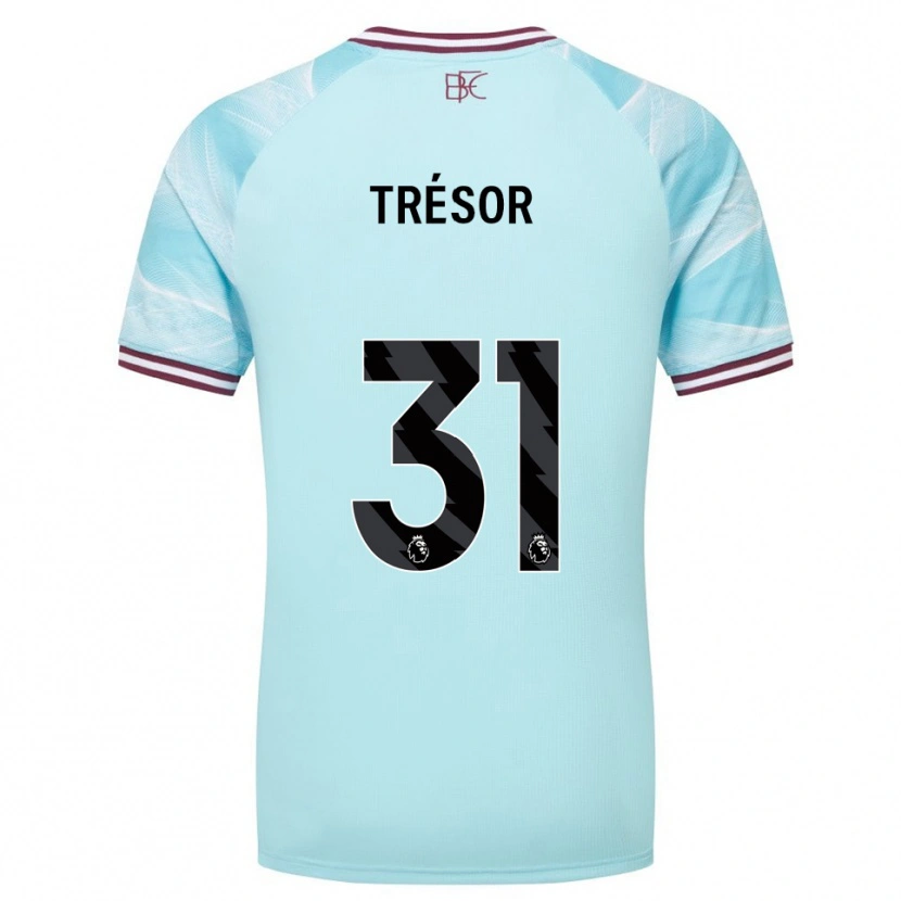Danxen Herren Mike Trésor #31 Himmelblau Burgunderrot Auswärtstrikot Trikot 2025/26 T-Shirt