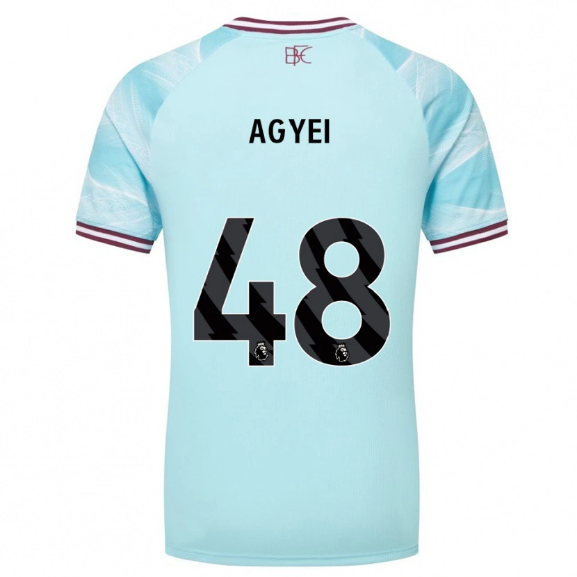 Danxen Herren Enock Agyei #48 Himmelblau Burgunderrot Auswärtstrikot Trikot 2025/26 T-Shirt