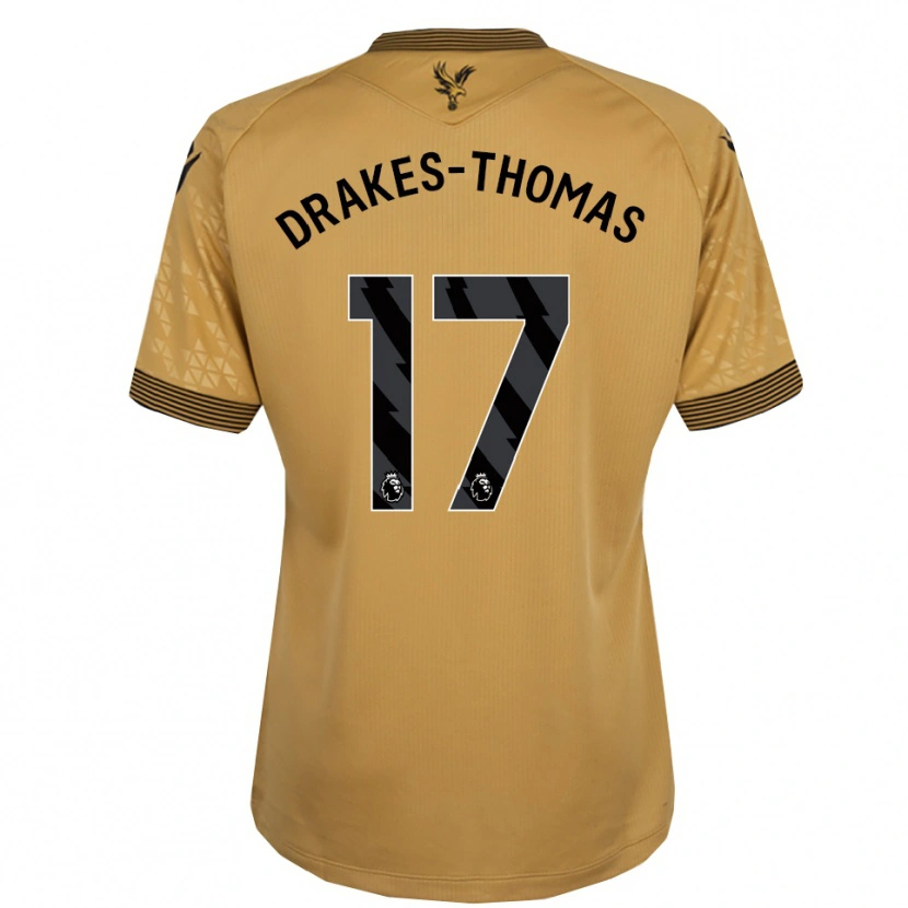 Danxen Herren Joél Drakes-Thomas #17 Gold Schwarz Auswärtstrikot Trikot 2025/26 T-Shirt