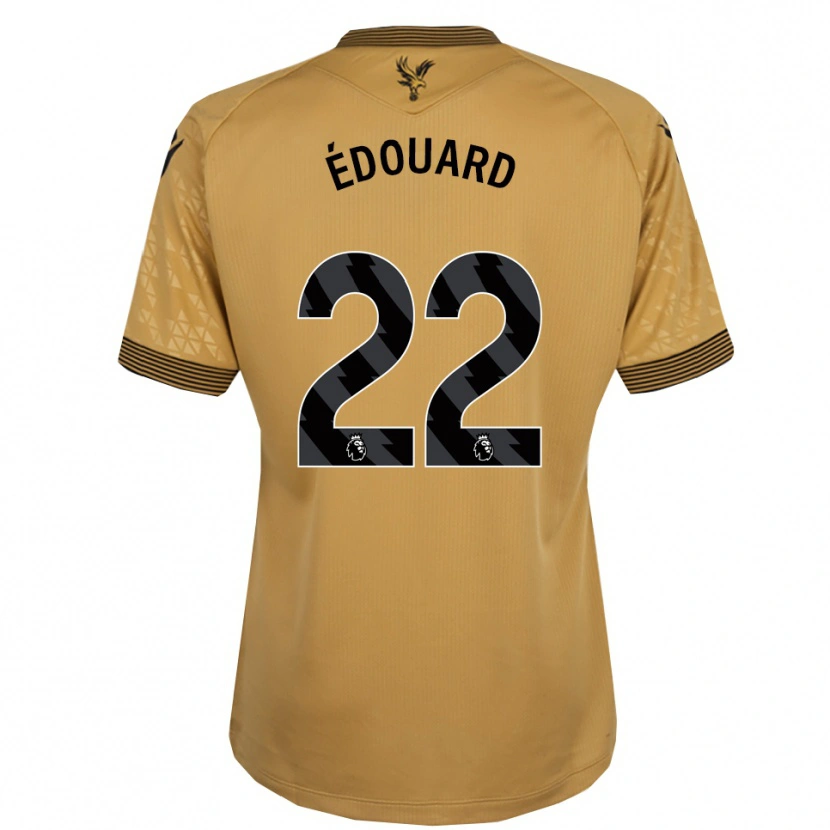 Danxen Herren Odsonne Edouard #22 Gold Schwarz Auswärtstrikot Trikot 2025/26 T-Shirt