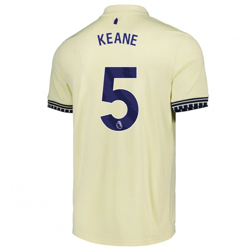 Danxen Herren Michael Keane #5 Creme Weiß Schwarz Auswärtstrikot Trikot 2025/26 T-Shirt