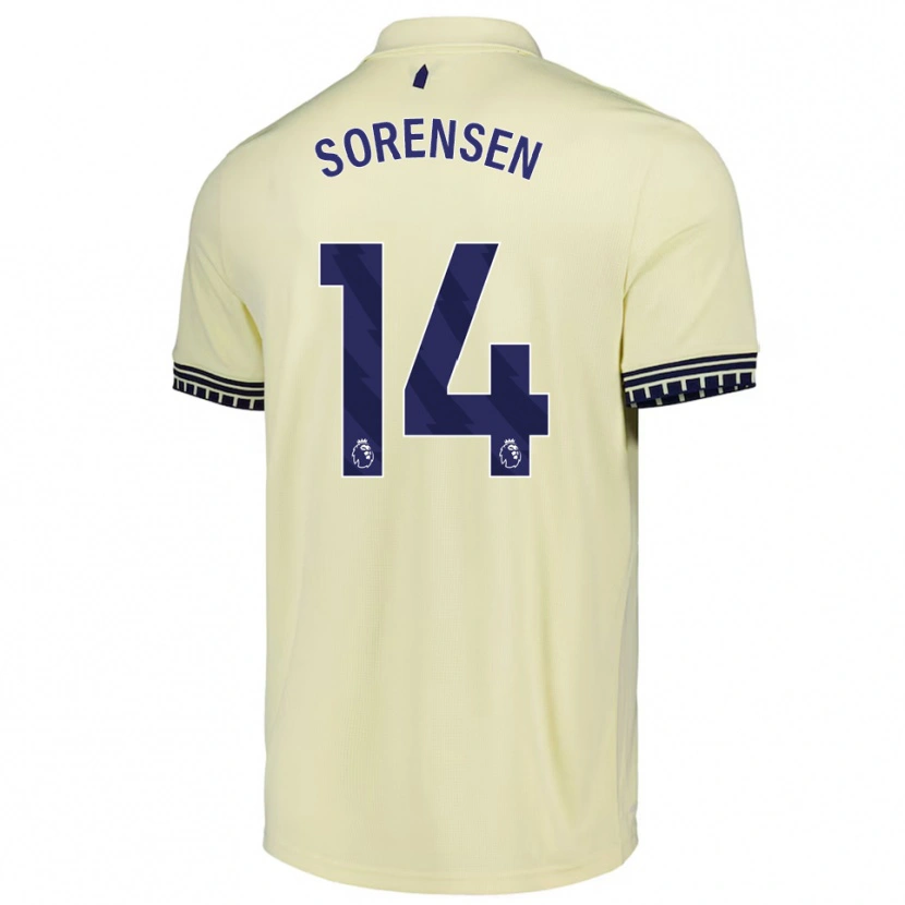 Danxen Herren Nicoline Sorensen #14 Creme Weiß Schwarz Auswärtstrikot Trikot 2025/26 T-Shirt