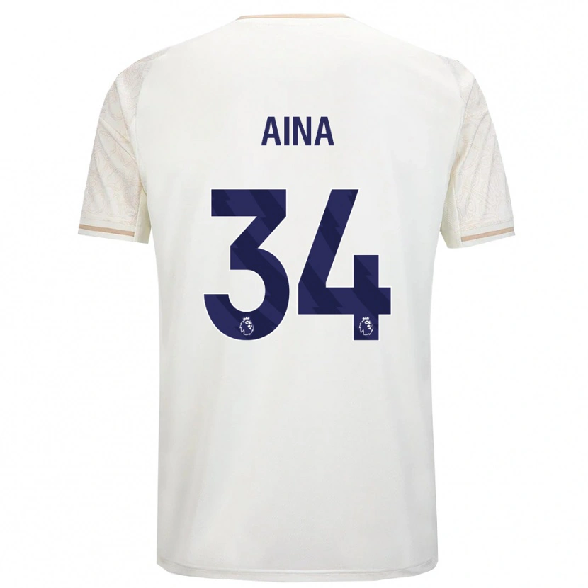 Danxen Herren Ola Aina #34 Creme Weiß Schwarz Auswärtstrikot Trikot 2025/26 T-Shirt