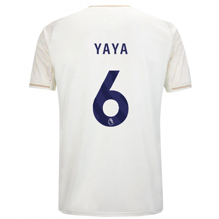 Danxen Herren Cherif Yaya #6 Creme Weiß Schwarz Auswärtstrikot Trikot 2025/26 T-Shirt
