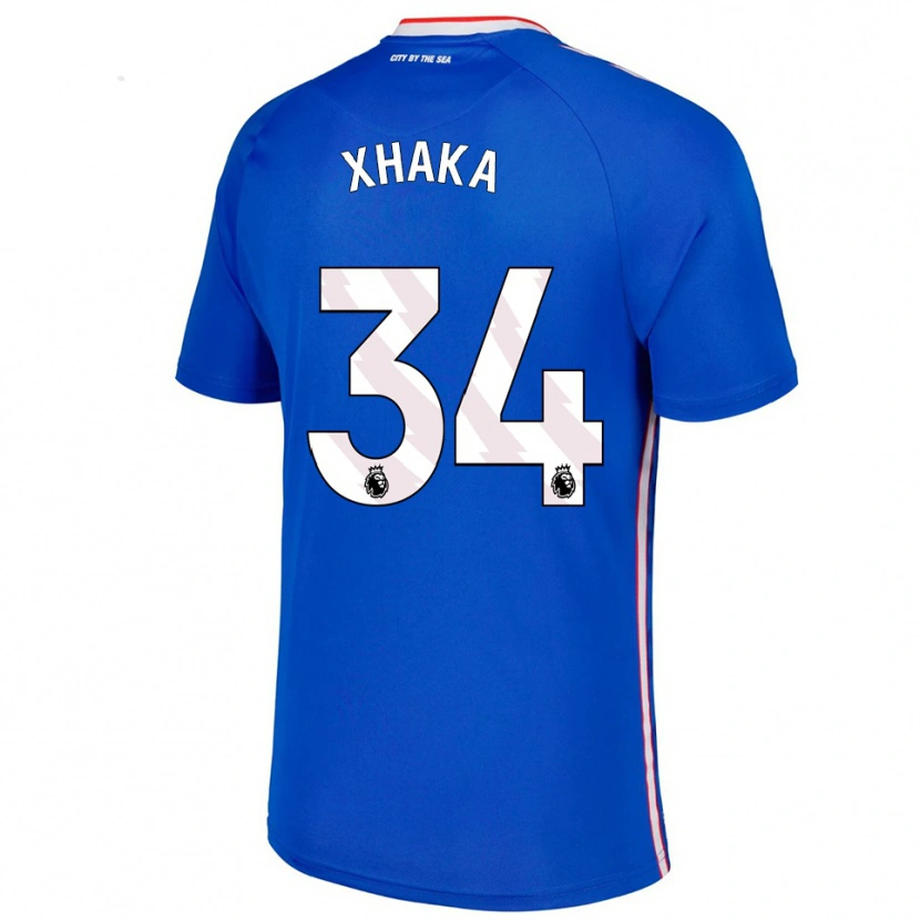 Danxen Herren Granit Xhaka #34 Blau Weiß Auswärtstrikot Trikot 2025/26 T-Shirt