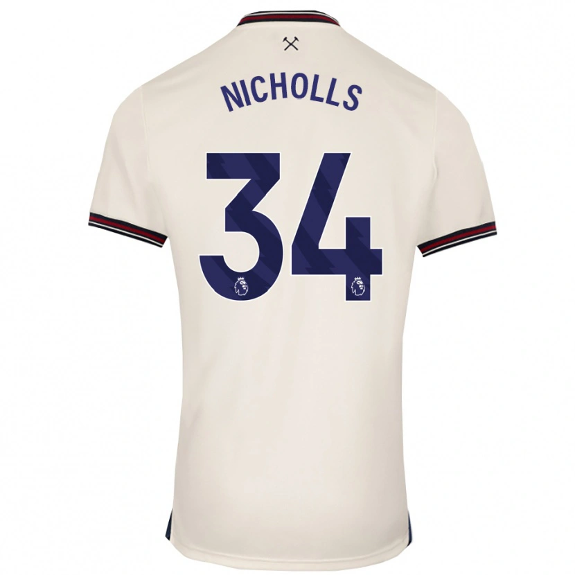Danxen Herren Macey Nicholls #34 Creme Weiß Auswärtstrikot Trikot 2025/26 T-Shirt