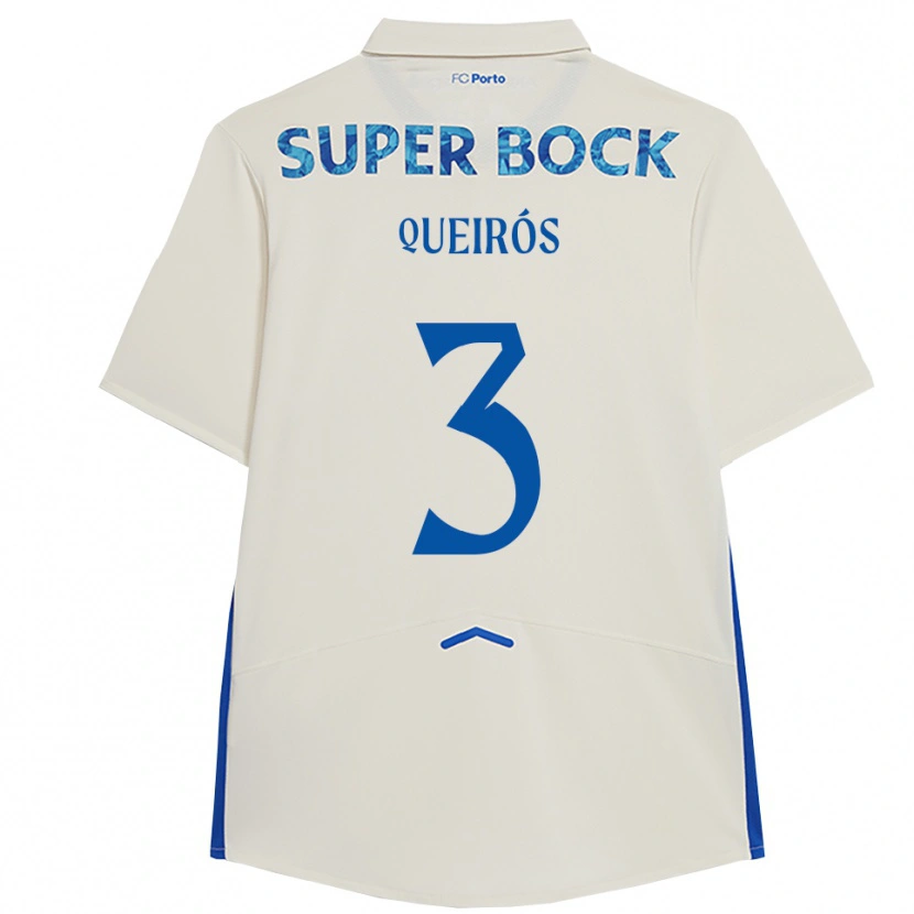 Danxen Herren Mariana Queirós #3 Weiß Blau Ausweichtrikot Trikot 2025/26 T-Shirt