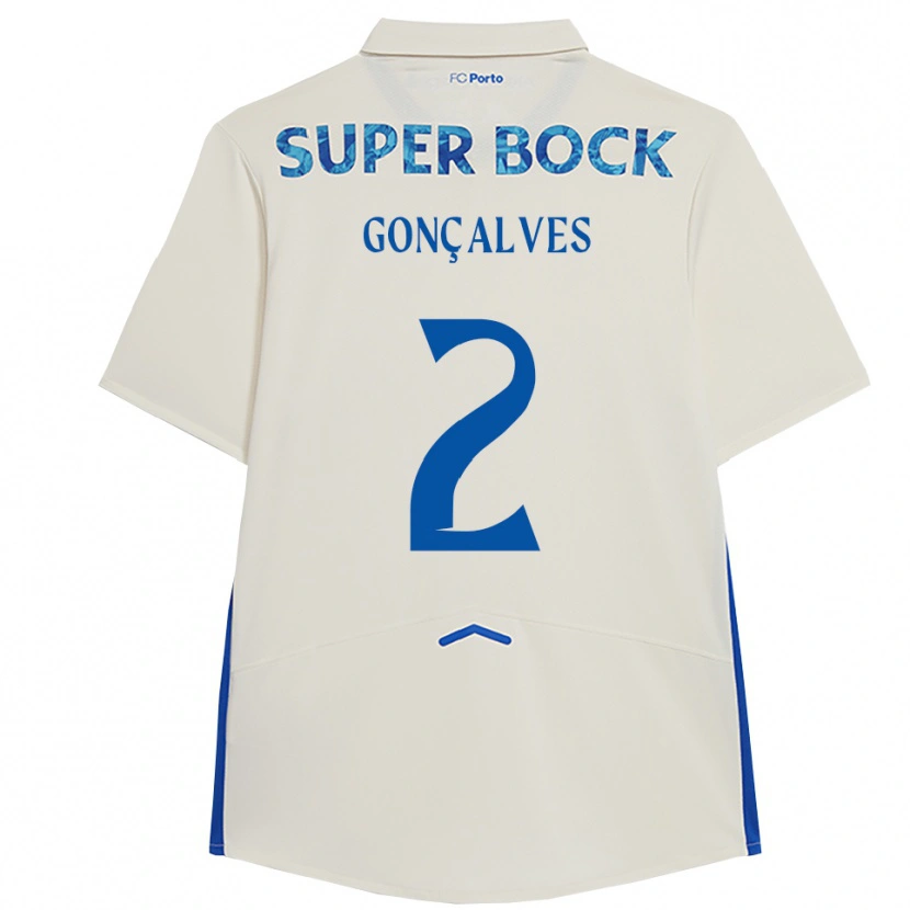 Danxen Herren Ema Gonçalves #2 Weiß Blau Ausweichtrikot Trikot 2025/26 T-Shirt