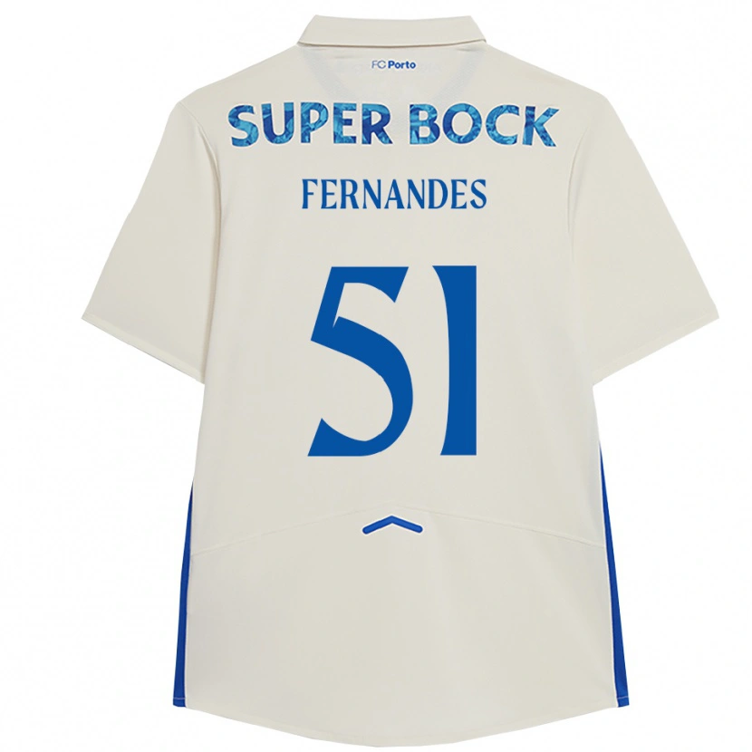Danxen Herren Diogo Fernandes #51 Weiß Blau Ausweichtrikot Trikot 2025/26 T-Shirt