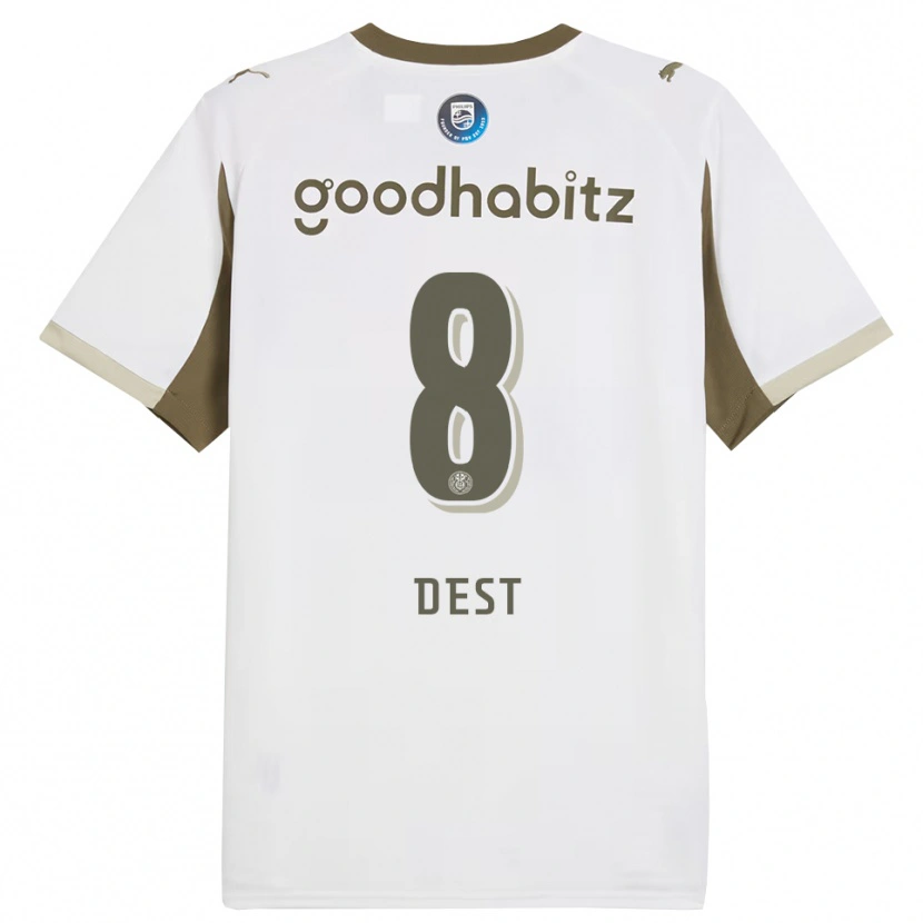Danxen Herren Sergiño Dest #8 Weiß Grau Ausweichtrikot Trikot 2025/26 T-Shirt