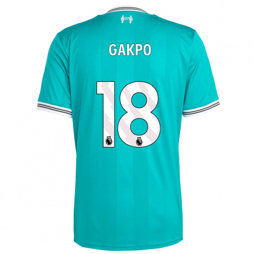 Danxen Herren Cody Gakpo #18 Grün Weiß Ausweichtrikot Trikot 2025/26 T-Shirt