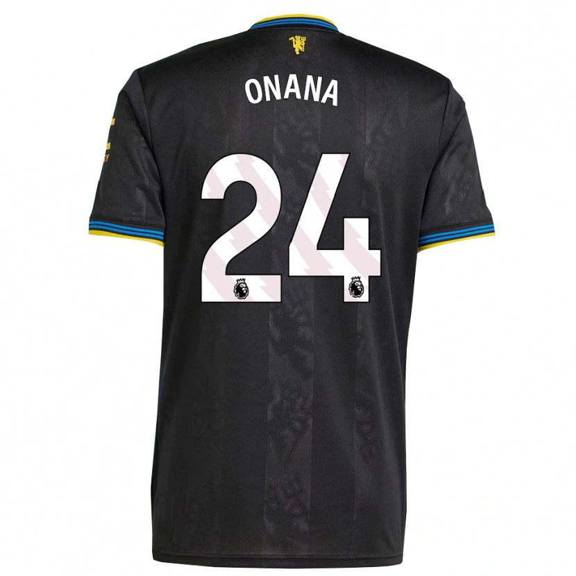 Danxen Herren André Onana #24 Schwarz Gelb Blau Ausweichtrikot Trikot 2025/26 T-Shirt
