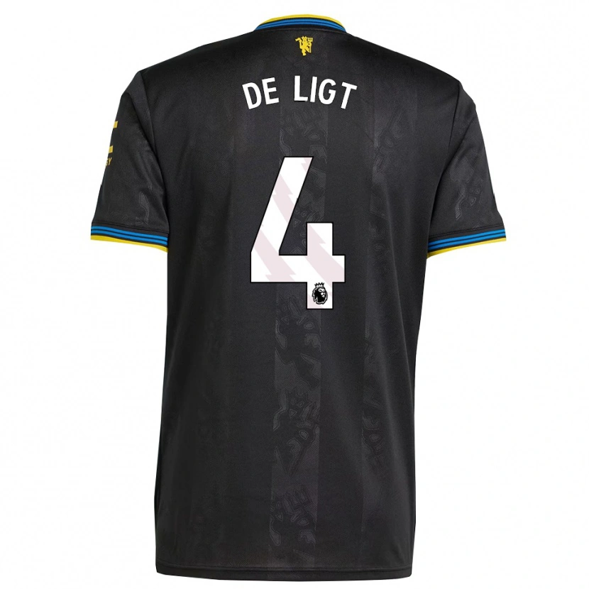 Danxen Herren Matthijs De Ligt #4 Schwarz Gelb Blau Ausweichtrikot Trikot 2025/26 T-Shirt