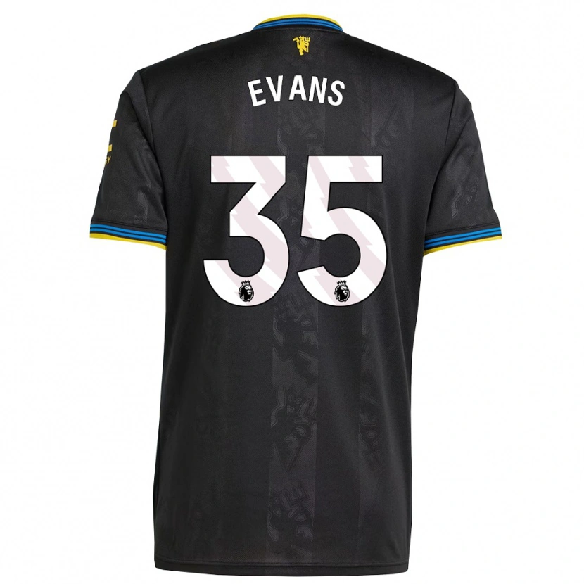 Danxen Herren Jonny Evans #35 Schwarz Gelb Blau Ausweichtrikot Trikot 2025/26 T-Shirt