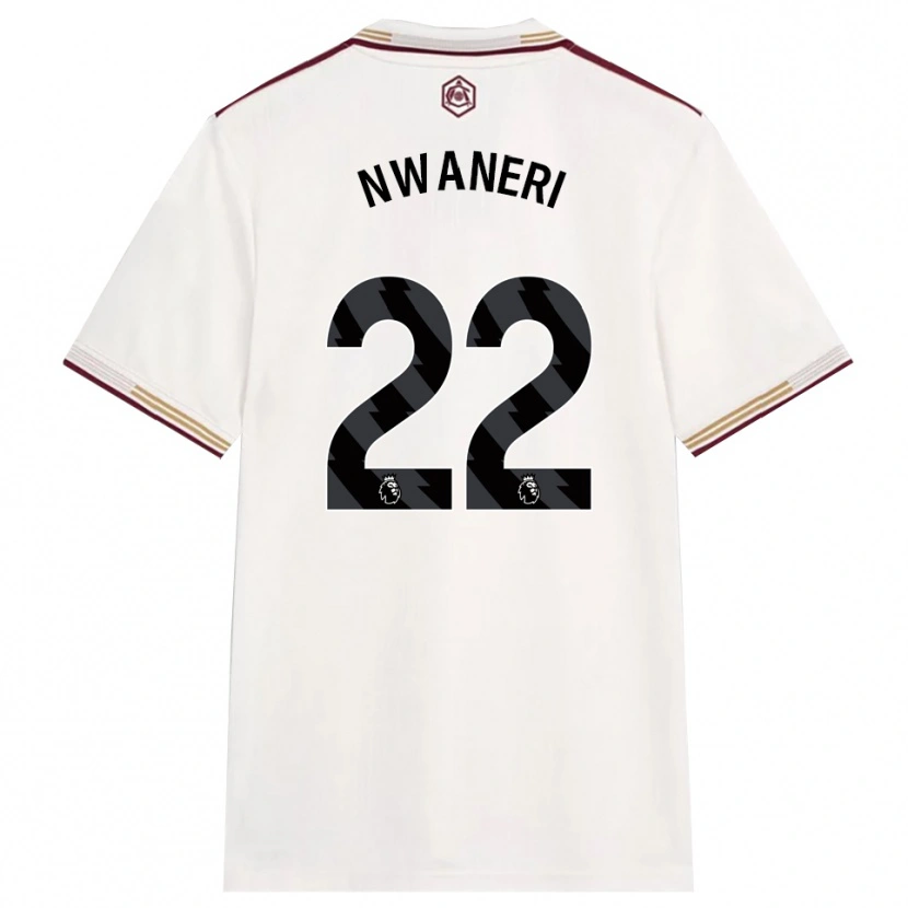 Danxen Herren Ethan Nwaneri #22 Creme Weiß Burgunderrot Ausweichtrikot Trikot 2025/26 T-Shirt