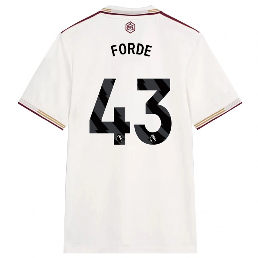 Danxen Herren Romari Forde #43 Creme Weiß Burgunderrot Ausweichtrikot Trikot 2025/26 T-Shirt
