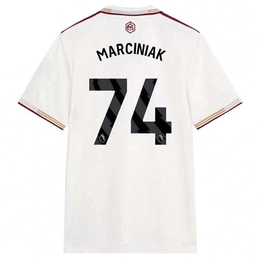 Danxen Herren Alex Marciniak #74 Creme Weiß Burgunderrot Ausweichtrikot Trikot 2025/26 T-Shirt