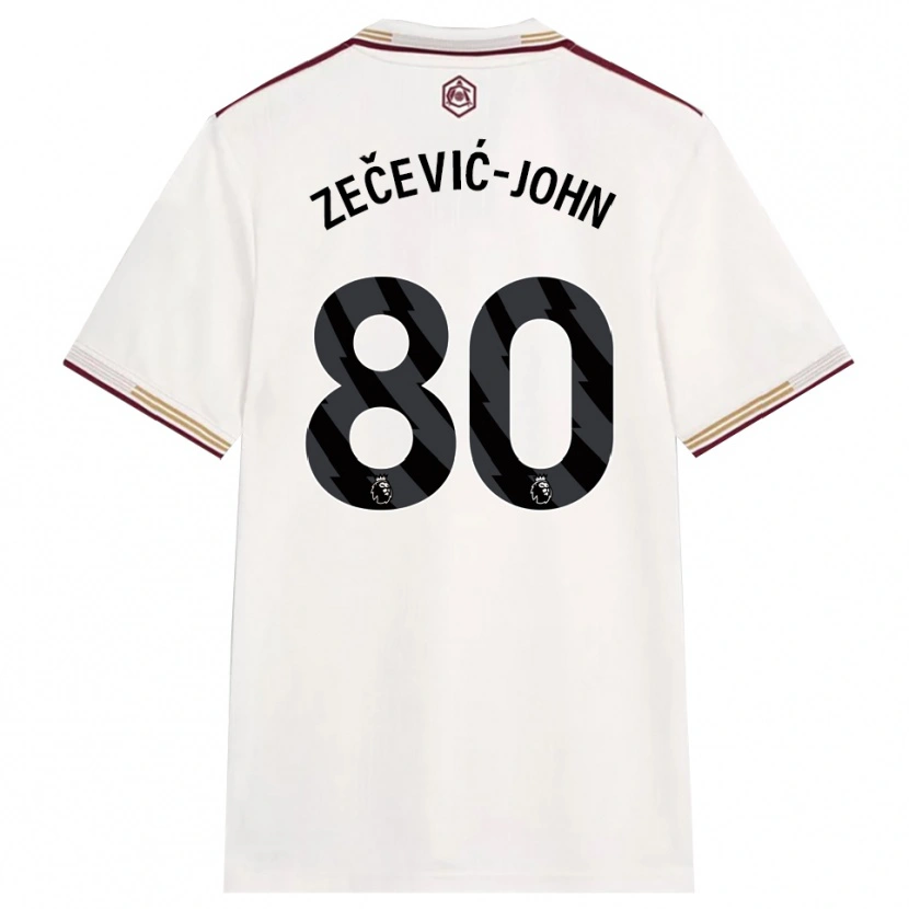 Danxen Herren Louis Zečević-John #80 Creme Weiß Burgunderrot Ausweichtrikot Trikot 2025/26 T-Shirt