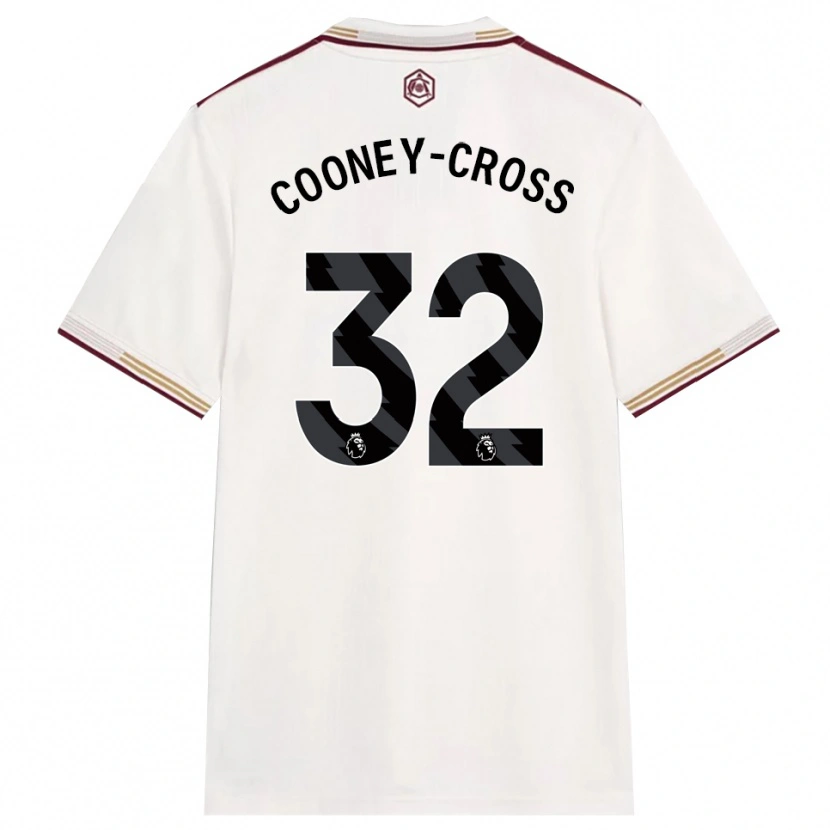 Danxen Herren Kyra Cooney-Cross #32 Creme Weiß Burgunderrot Ausweichtrikot Trikot 2025/26 T-Shirt