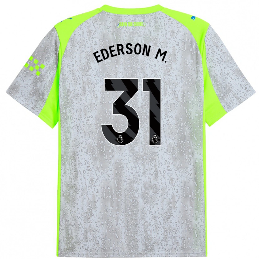Danxen Herren Ederson #31 Grau Gelb Ausweichtrikot Trikot 2025/26 T-Shirt