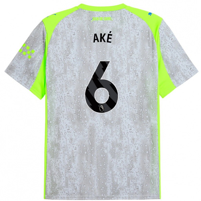 Danxen Herren Nathan Aké #6 Grau Gelb Ausweichtrikot Trikot 2025/26 T-Shirt