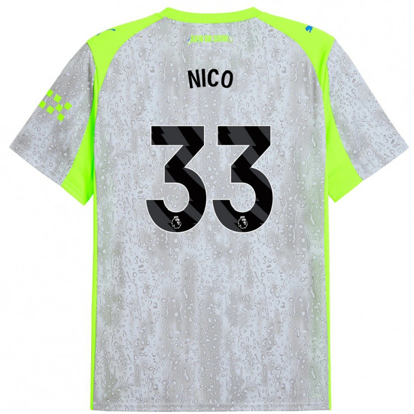 Danxen Herren Nico O'reilly #33 Grau Gelb Ausweichtrikot Trikot 2025/26 T-Shirt