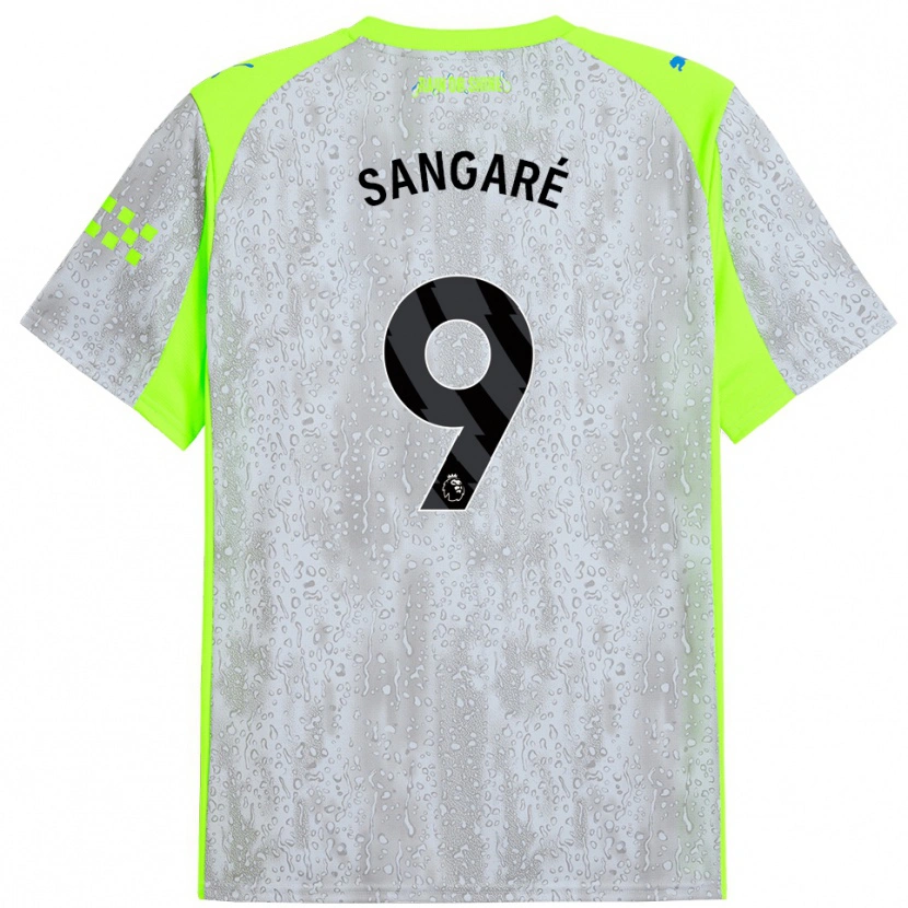 Danxen Herren Mahamadou Sangaré #9 Grau Gelb Ausweichtrikot Trikot 2025/26 T-Shirt