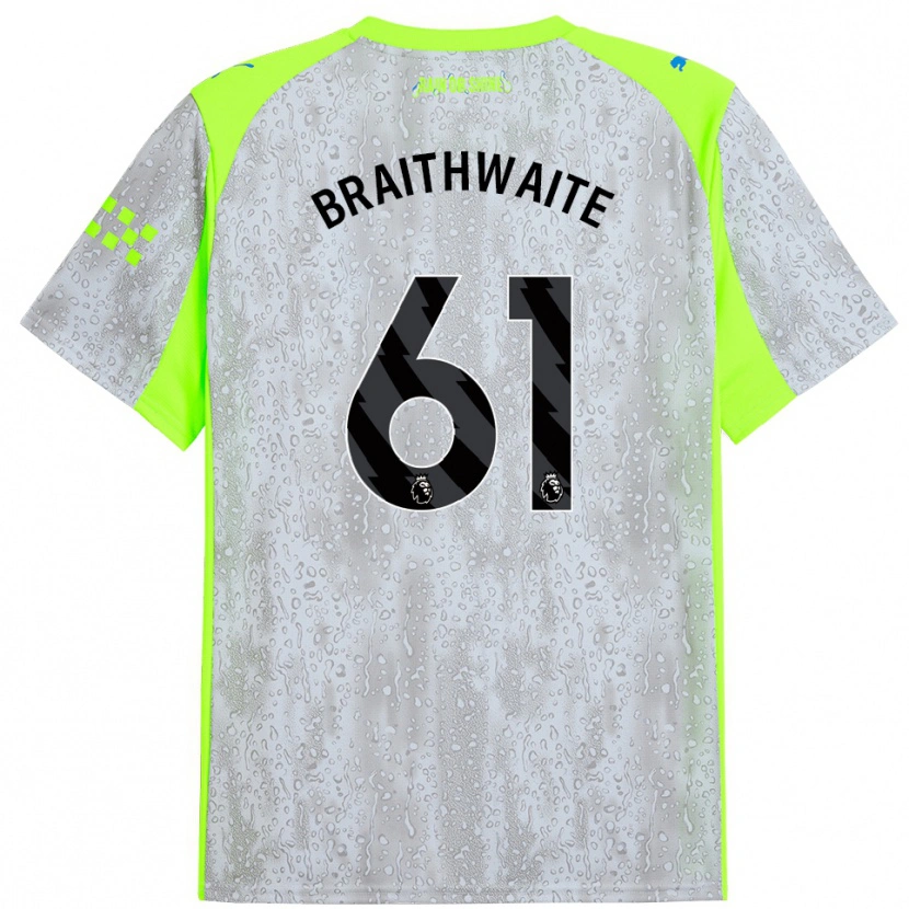 Danxen Herren Kaden Braithwaite #61 Grau Gelb Ausweichtrikot Trikot 2025/26 T-Shirt