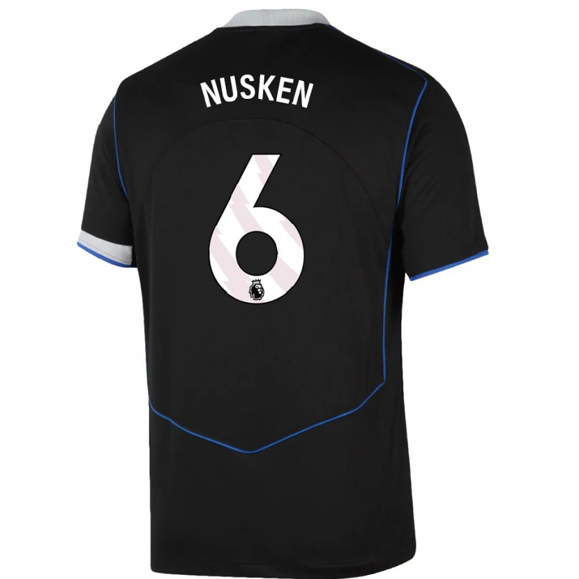 Danxen Herren Sjoeke Nusken #6 Schwarz Blau Silber Ausweichtrikot Trikot 2025/26 T-Shirt