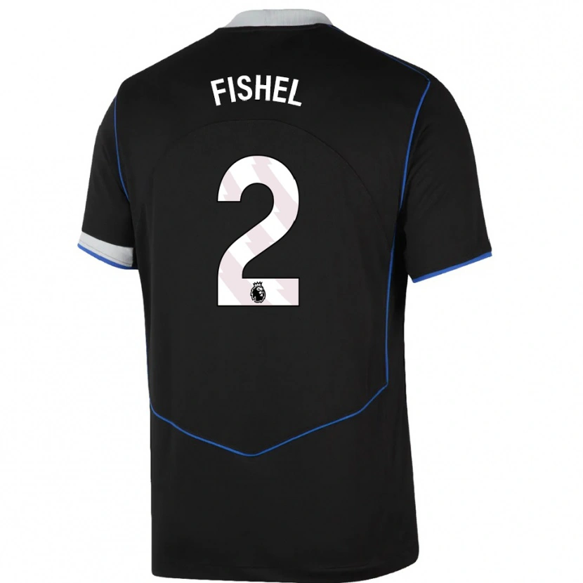 Danxen Herren Mia Fishel #2 Schwarz Blau Silber Ausweichtrikot Trikot 2025/26 T-Shirt