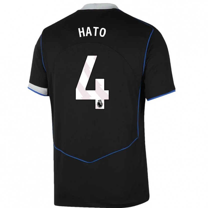 Danxen Herren Jorrel Hato #4 Schwarz Blau Silber Ausweichtrikot Trikot 2025/26 T-Shirt