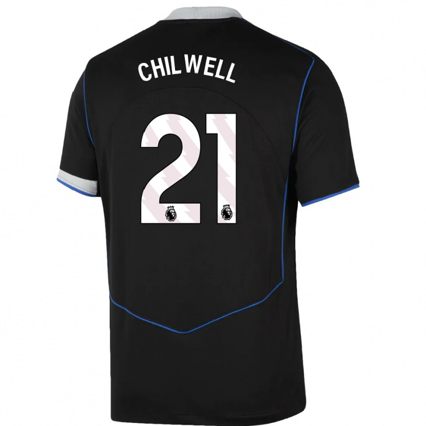 Danxen Herren Ben Chilwell #21 Schwarz Blau Silber Ausweichtrikot Trikot 2025/26 T-Shirt