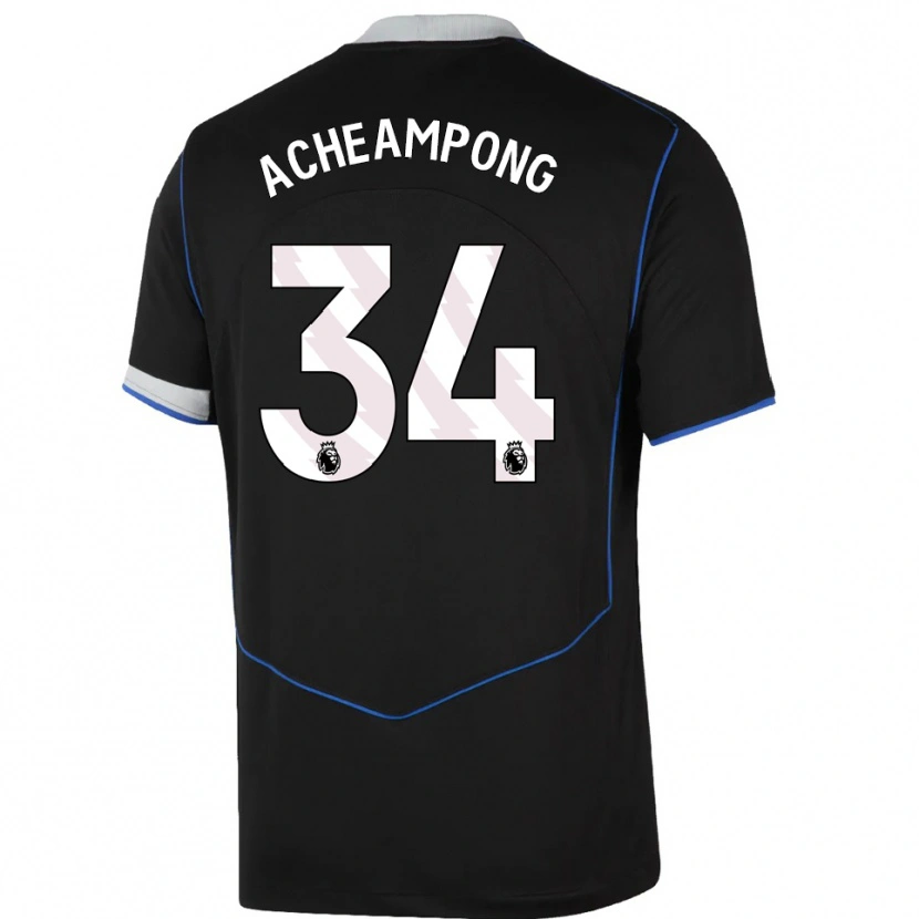 Danxen Herren Josh Acheampong #34 Schwarz Blau Silber Ausweichtrikot Trikot 2025/26 T-Shirt