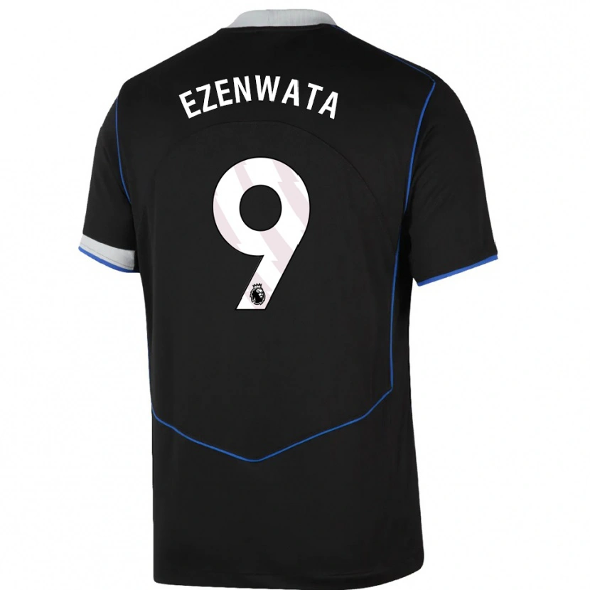 Danxen Herren Chizaram Ezenwata #9 Schwarz Blau Silber Ausweichtrikot Trikot 2025/26 T-Shirt