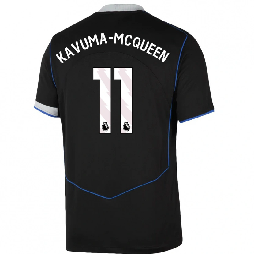 Danxen Herren Ryan Kavuma-Mcqueen #11 Schwarz Blau Silber Ausweichtrikot Trikot 2025/26 T-Shirt