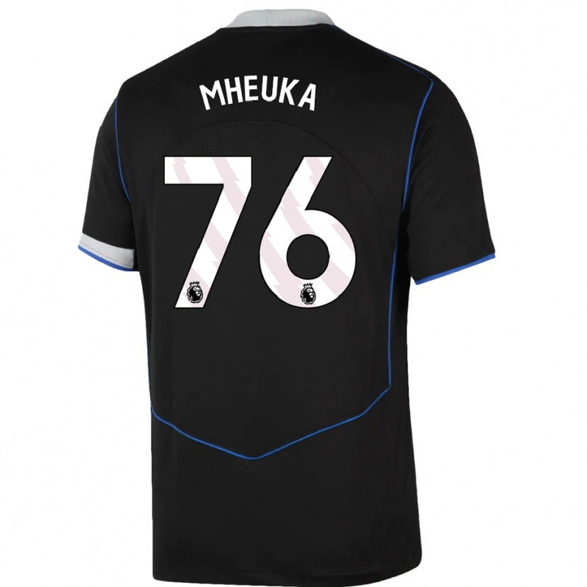 Danxen Herren Shumaira Mheuka #76 Schwarz Blau Silber Ausweichtrikot Trikot 2025/26 T-Shirt