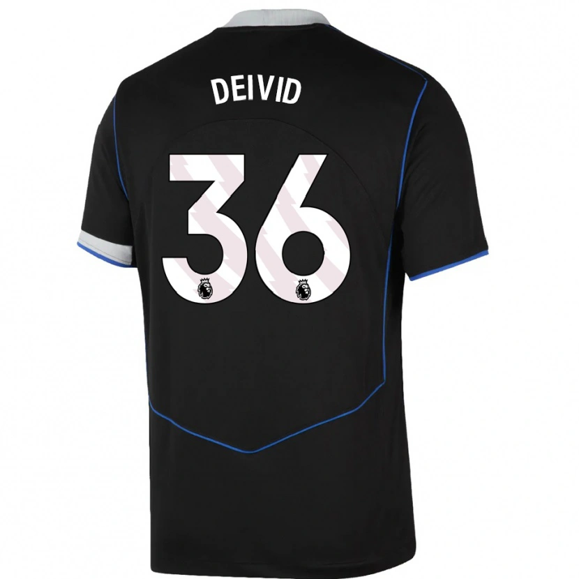 Danxen Herren Deivid Washington #36 Schwarz Blau Silber Ausweichtrikot Trikot 2025/26 T-Shirt