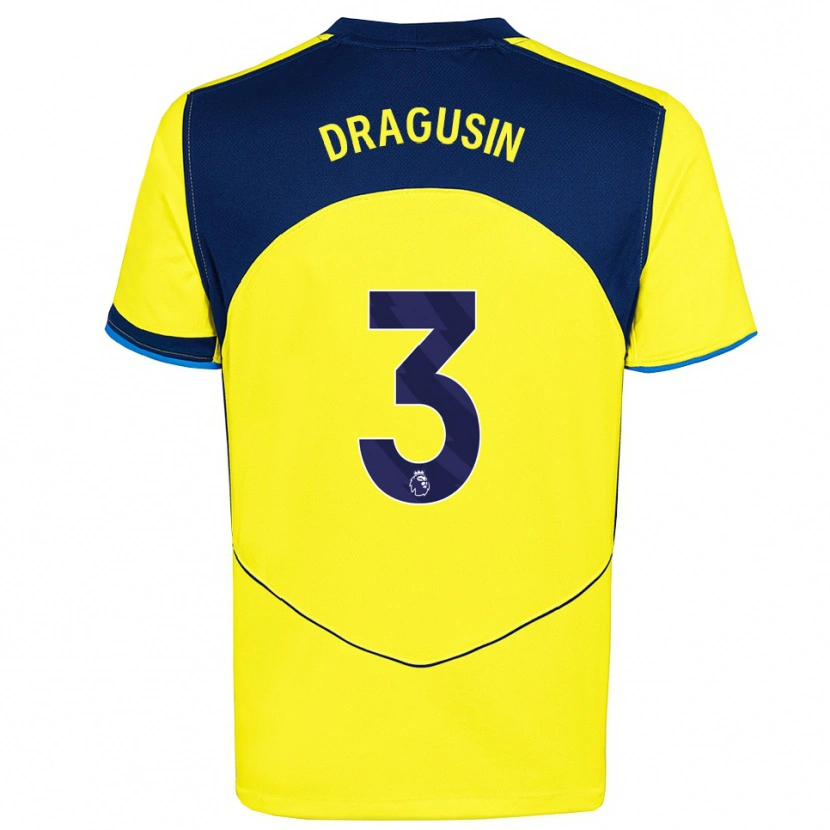 Danxen Herren Radu Drăgușin #3 Gelb Marineblau Ausweichtrikot Trikot 2025/26 T-Shirt