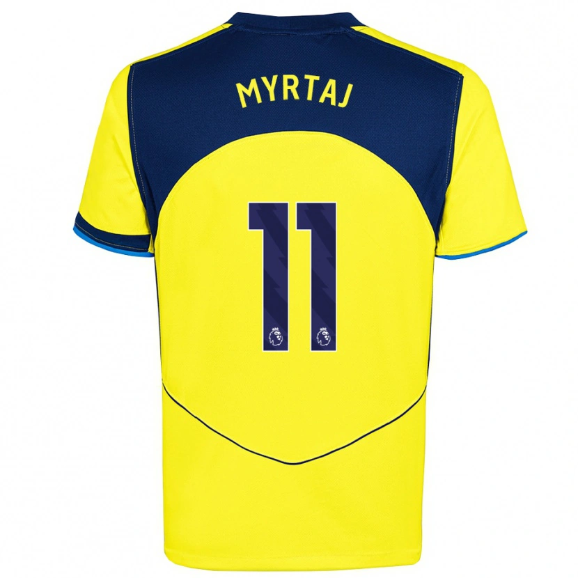 Danxen Herren Leon Myrtaj #11 Gelb Marineblau Ausweichtrikot Trikot 2025/26 T-Shirt