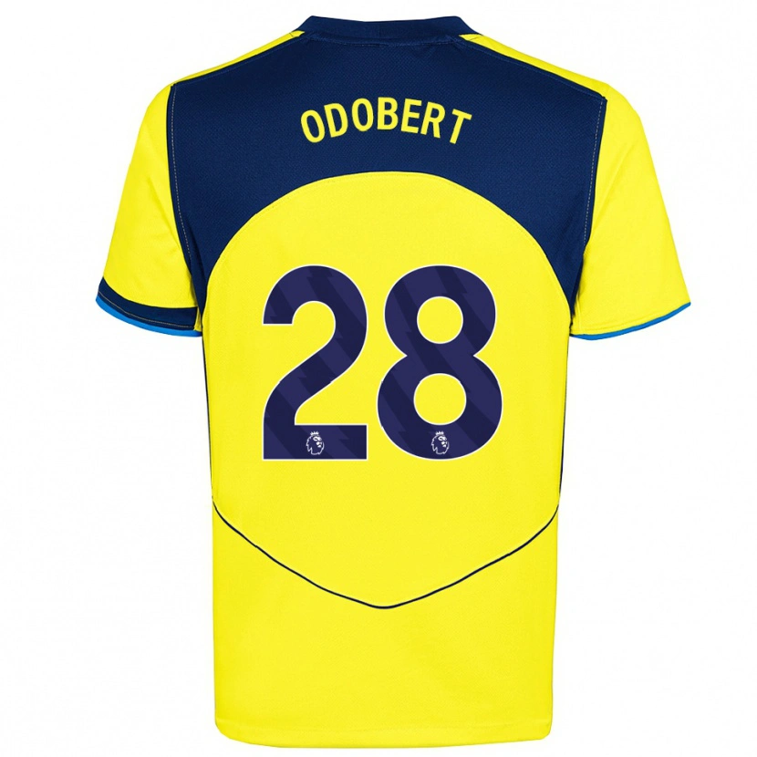 Danxen Herren Wilson Odobert #28 Gelb Marineblau Ausweichtrikot Trikot 2025/26 T-Shirt