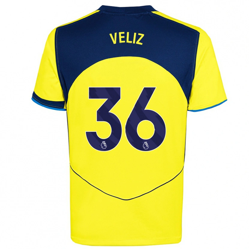 Danxen Herren Alejo Véliz #36 Gelb Marineblau Ausweichtrikot Trikot 2025/26 T-Shirt