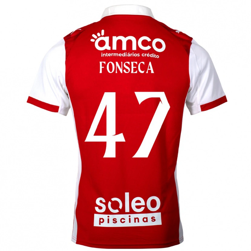 Danxen Damen Diogo Fonseca #47 Rot Weiß Heimtrikot Trikot 2025/26 T-Shirt