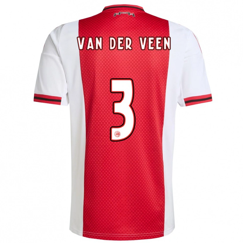 Danxen Damen Roos Van Der Veen #3 Rot Weiß Heimtrikot Trikot 2025/26 T-Shirt