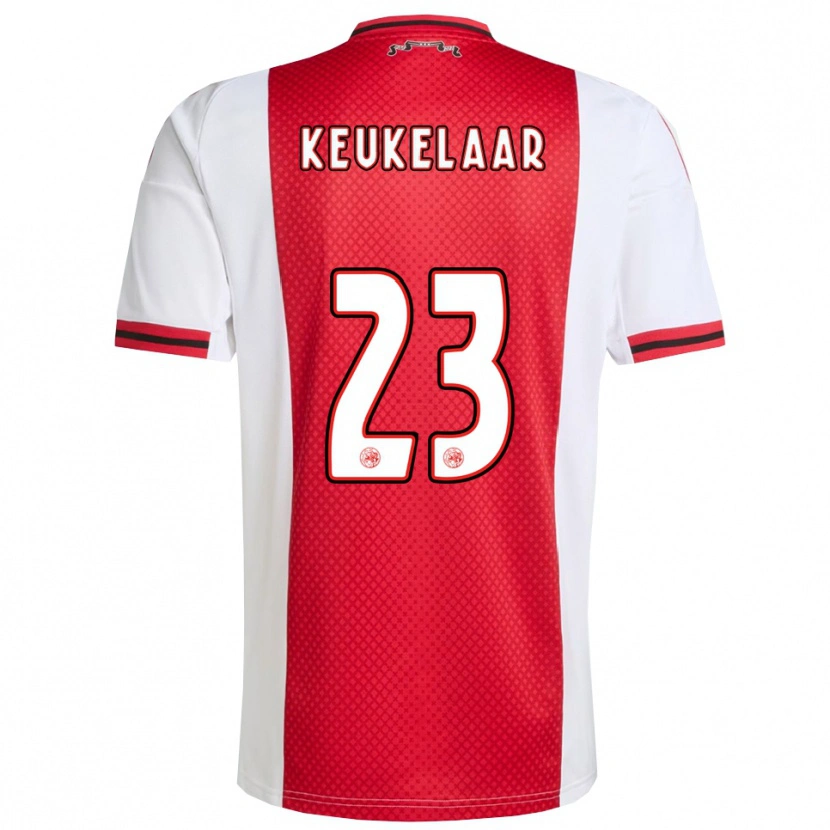Danxen Damen Lotte Keukelaar #23 Rot Weiß Heimtrikot Trikot 2025/26 T-Shirt