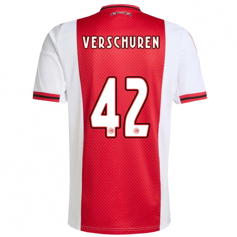Danxen Damen Nick Verschuren #42 Rot Weiß Heimtrikot Trikot 2025/26 T-Shirt