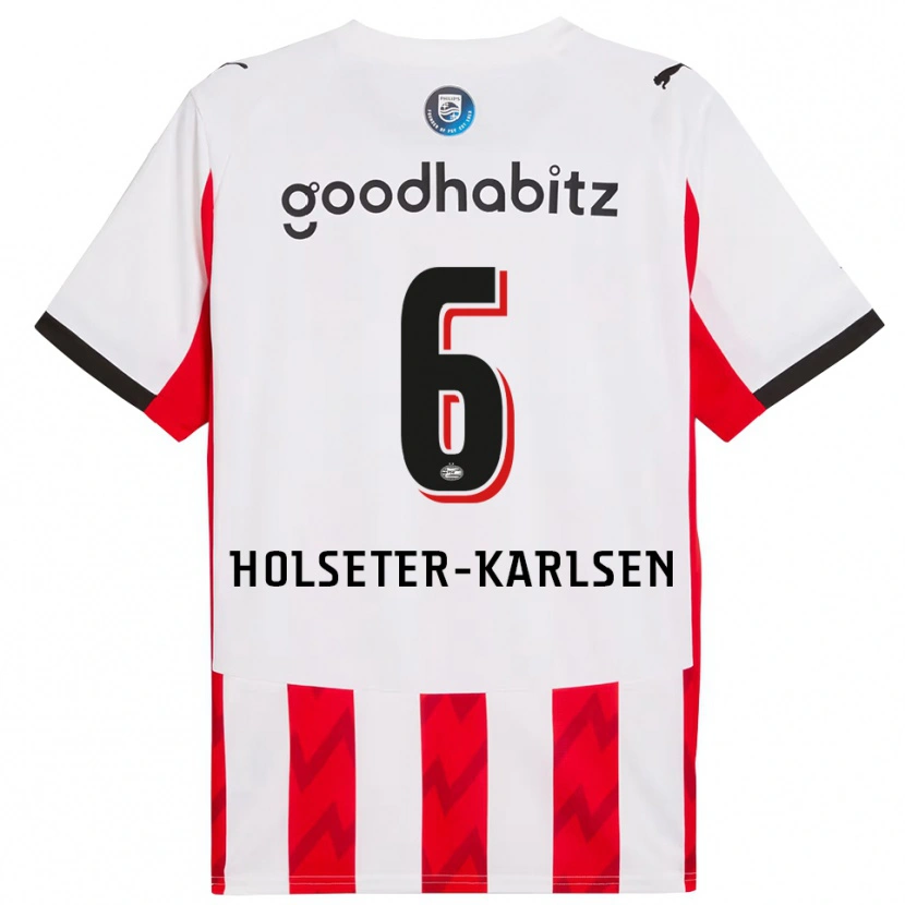 Danxen Damen Philip Holseter-Karlsen #6 Rot Weiß Heimtrikot Trikot 2025/26 T-Shirt