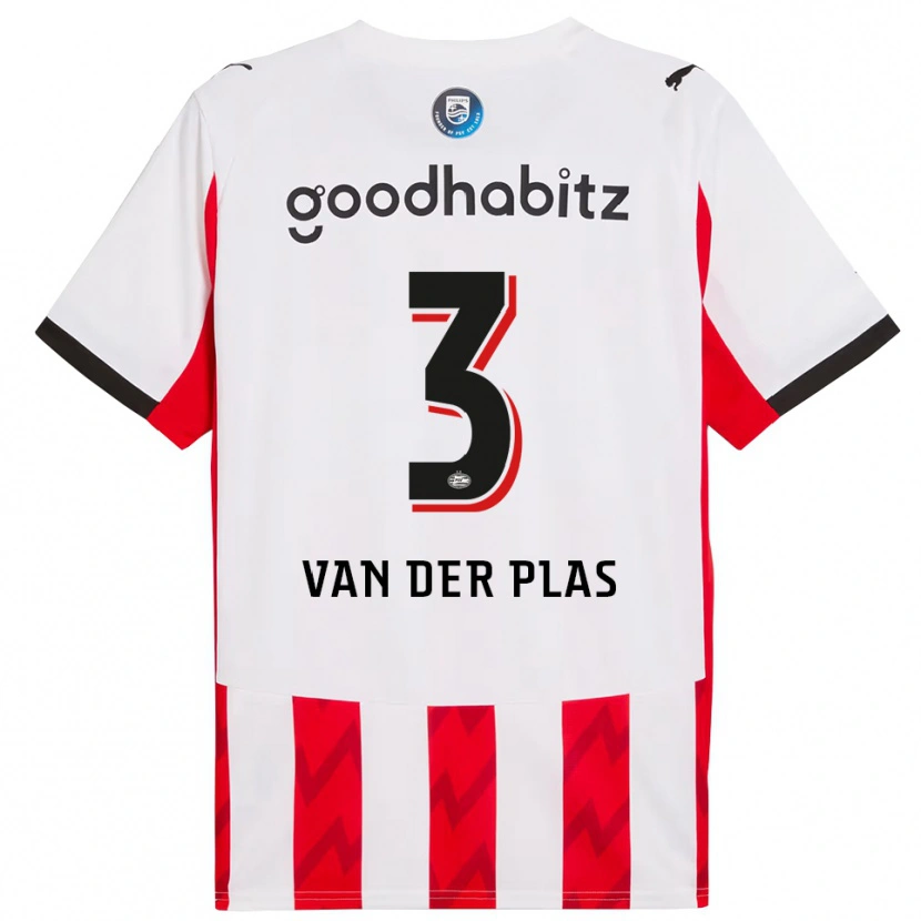 Danxen Damen Sven Van Der Plas #3 Rot Weiß Heimtrikot Trikot 2025/26 T-Shirt