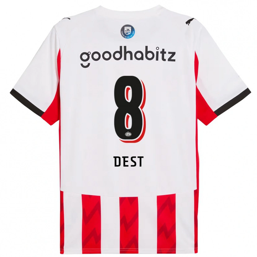 Danxen Damen Sergiño Dest #8 Rot Weiß Heimtrikot Trikot 2025/26 T-Shirt