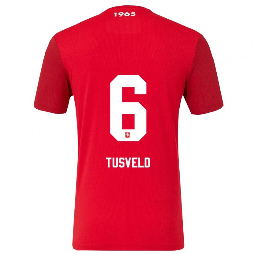 Danxen Damen Tijn Tusveld #6 Rot Weiß Heimtrikot Trikot 2025/26 T-Shirt